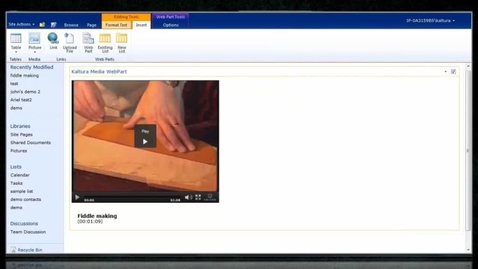 Thumbnail for entry Kaltura SharePoint Extension Video Walkthrough