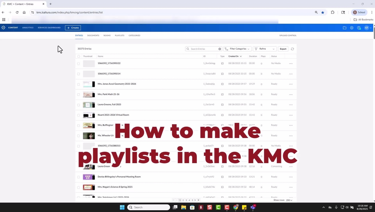 KMC playlist tutorial