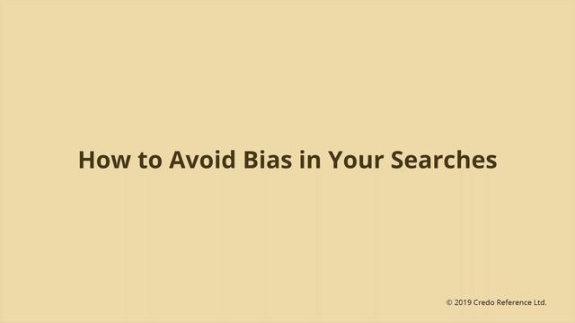 avoiding bias in your research