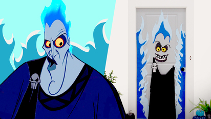Hades Halloween Door Decor Disney Diy By Disney Family Disney