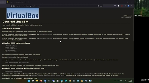 Thumbnail for How to Install VirtualBox on Windows then install Windows Server 2022 as a VM
