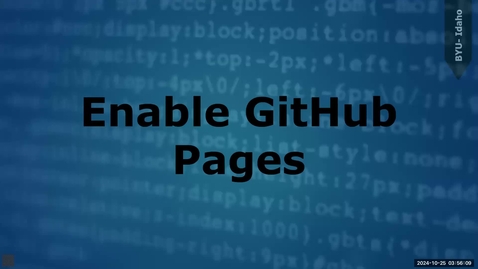 Thumbnail for Enable GitHub Pages