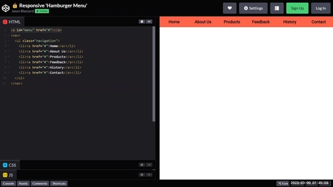 Thumbnail for Responsive &quot;Hamburger Menu&quot; Demonstration