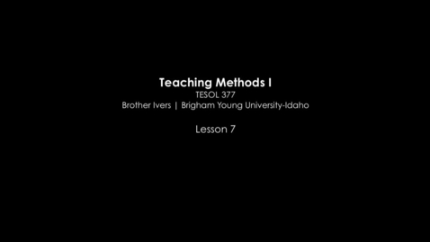 Thumbnail for TESOL 377 Natural Approach Classroom Video