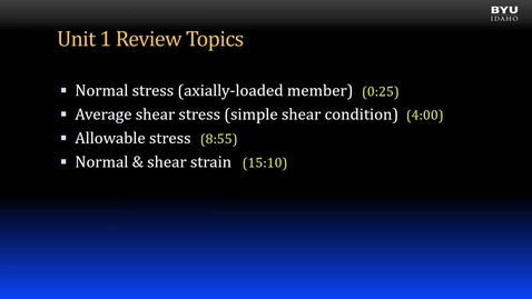 Thumbnail for ME 202 Unit 1 Review