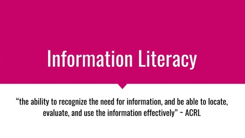 Thumbnail for entry PathwayConnect Information Literacy