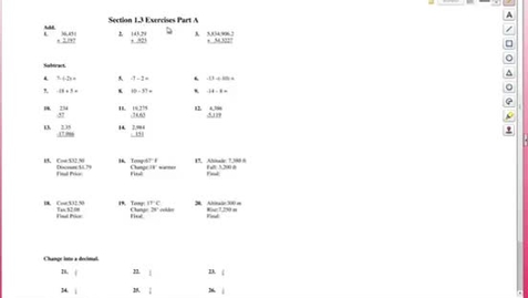 Thumbnail for Exercise 1.3 A 10-14
