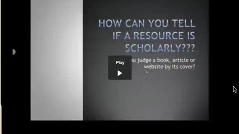 Thumbnail for How can you tell if a resource is scholarly