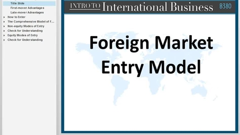 Thumbnail for B380 L9 Foreign Market Entry