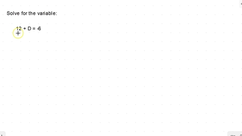 Thumbnail for entry Lesson 11 - Solving for a variable on one side using addition and subtraction #2