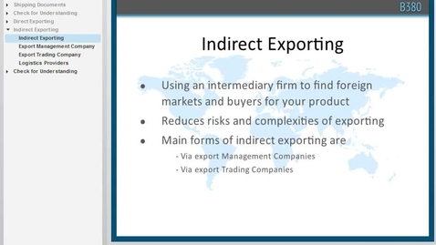 Thumbnail for B380 L8 Indirect Exporting