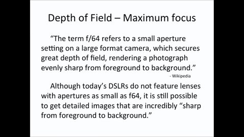 Thumbnail for Depth of Field: Max Focus