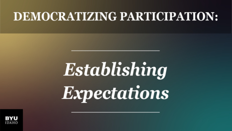 Thumbnail for Democratizing Participation: Establishing Expectations