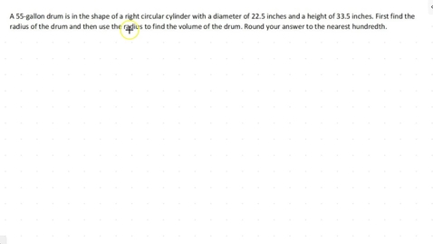 Thumbnail for Lesson 5 - Volume of a Right Circular Cylinder #4