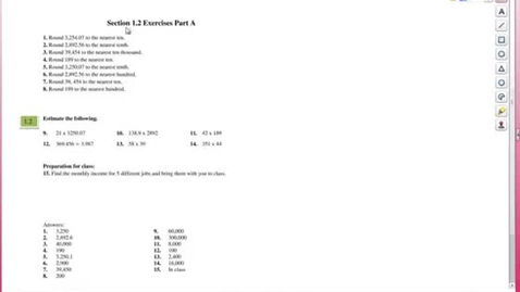 Thumbnail for Exercise 1.2 A 9-14