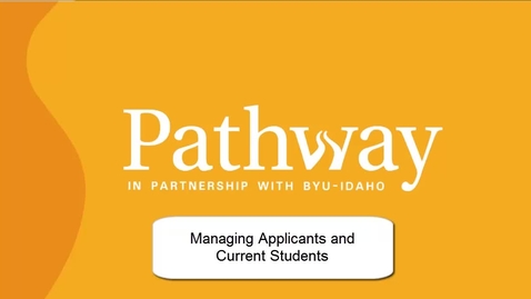 Thumbnail for Managing Applicants and Students