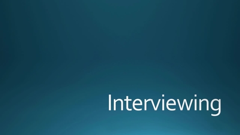 Thumbnail for entry Interviewing