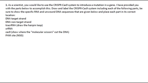 Thumbnail for entry Genome Editing Question 1