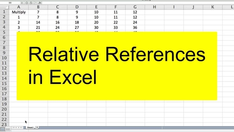 Thumbnail for entry Relative References in Excel