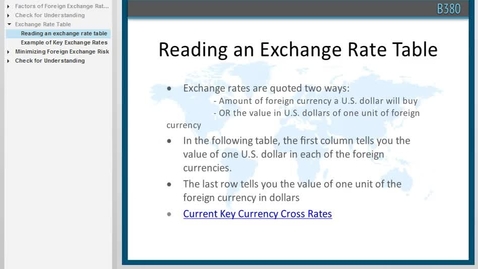 Thumbnail for B380 L5 Exchange Rate Table