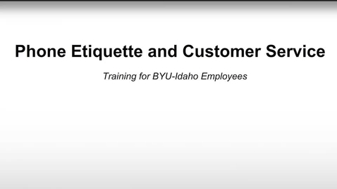 Thumbnail for entry Phone Etiquette Customer Service Training