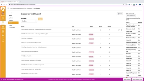 Thumbnail for Using What-if Scores in the Gradebook