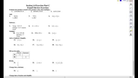 Thumbnail for Exercise 1.4 C 19-26