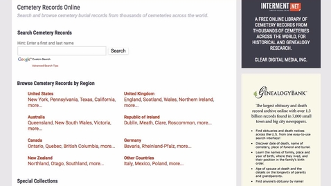 Thumbnail for Gravestone Images on the Internet