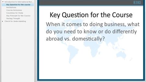 Thumbnail for B380 L1 Introduction to International Business