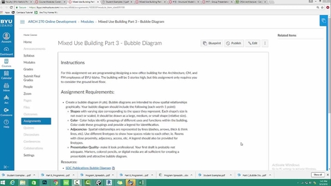 Thumbnail for entry ARCH 270 Mixed Use Building Assignment Part 3 - Bubble Diagram