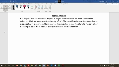 Thumbnail for entry MATH 109 - Bearing Problem