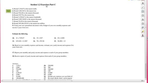 Thumbnail for Exercise 1.2 C 1-8