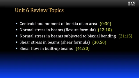 Thumbnail for ME 202 Unit 6 Review