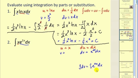 Thumbnail for Integration by Parts (After Integration by Parts Basics)
