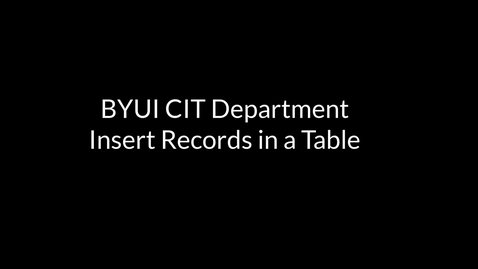 Thumbnail for MySQL Insert Records Into A Table