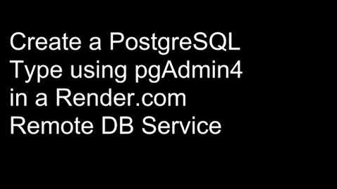 Thumbnail for Create a PostgreSQL Type