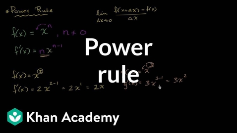 Thumbnail for Power rule | Derivative rules | AP Calculus AB | Khan Academy