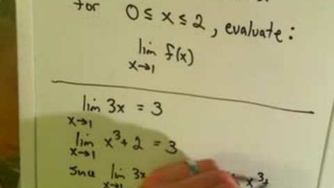 Thumbnail for The Squeeze Theorem for Limits, Example 1