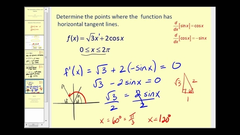 Thumbnail for The Derivative of Sine and Cosine