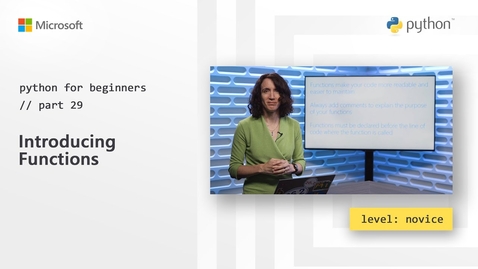 Thumbnail for Introducing Functions | Python for Beginners [29 of 44]