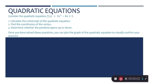 Thumbnail for entry Sketching quadratic functions L8 Slides 55-58