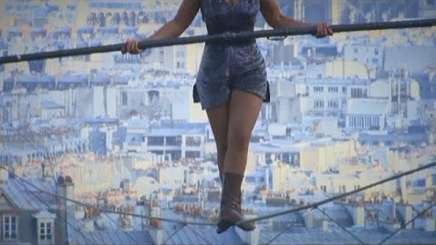 Thumbnail for entry Hanging by a thread: Tightrope walker achieves 35m high stunt in Paris