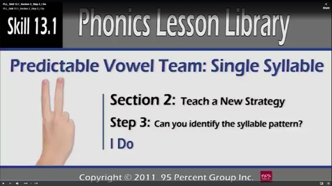 Thumbnail for PLL_Skill 13.1_Section 2_Step 3_I Do - PLL Skill 13.0 - Phonics Lesson Library Multisyllable Skills