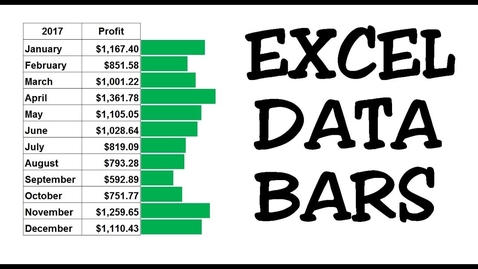 Thumbnail for EXCEL DATA BARS - How to use the data bars graph feature Excel tutorial shade lines