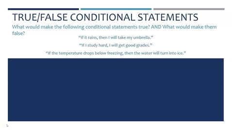 Thumbnail for Truth of Conditional Statements