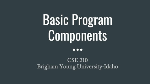 Thumbnail for C# - Basic Program Components