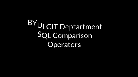 Thumbnail for MySQL Comparison Operators