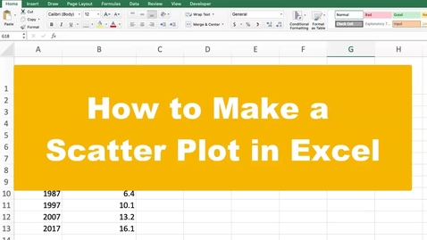 Thumbnail for entry How to Make a Scatter Plot in Excel