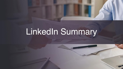 Thumbnail for Week 02: Portfolio LinkedIn Summary