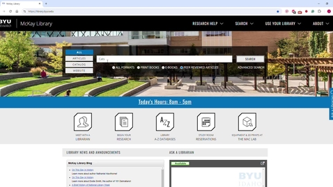 Thumbnail for Finding Citation Through the McKay Library Website
